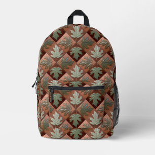 Impresa Mochila de patrón de mosaico de hojas de maíz