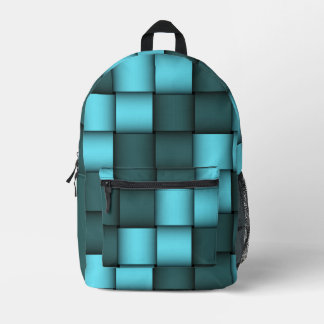 Impresa Mochila de patrón de trama de onda azul