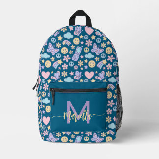 Impresa Mochila de patrón estético Pastel con inicio