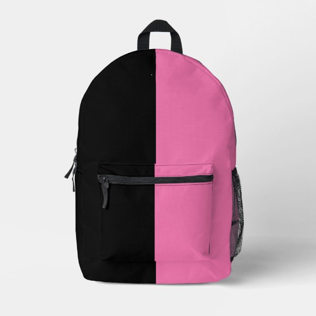 Impresa Mochila de PERSONALIZABLE rosa negro (Anverso)