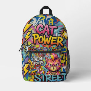Impresa Mochila de Poder de Gato Meowy - Regalo de Gato de