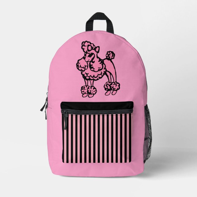 Impresa Mochila de Poodle Rosa  (Anverso)