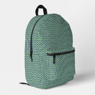 Impresa Mochila de punto verde azul