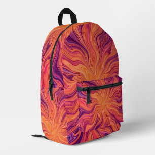 Impresa Mochila de ráfaga de sol de arte abstracto naranja