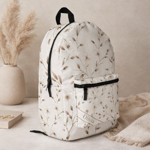 Impresa Mochila De Rama Floral Beige