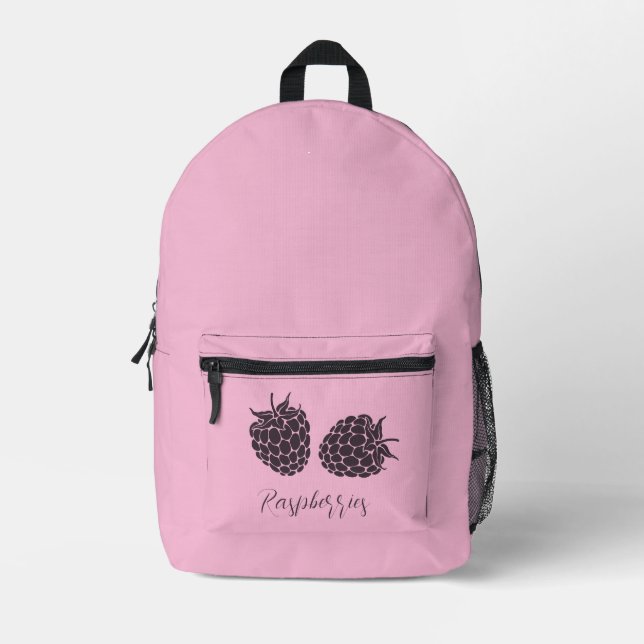 Impresa Mochila de Raspberries Rosa Cuadita (Anverso)