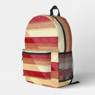 Impresa Mochila de rayas con colores de otoño tonos terros