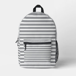 Impresa Mochila de rayas grises y blancas 💥 Moderna y gen