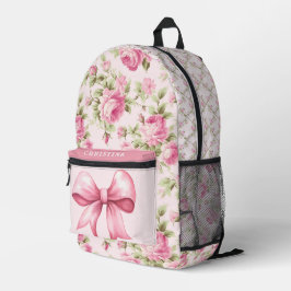 Impresa Mochila de remolque rosa de Rosa de cabaña para el