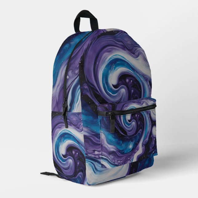 Impresa Mochila de resumen de swirls galácticas (Esquina izquierda trasera)