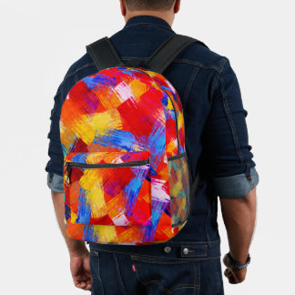 Impresa Mochila de salpicaduras de pintura abstracta vívid