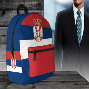 Impresa Mochila de Serbia, azul patriótico, bandera serbia