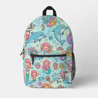 Impresa Mochila de Sirena – Diseño de Océano Pastel con De