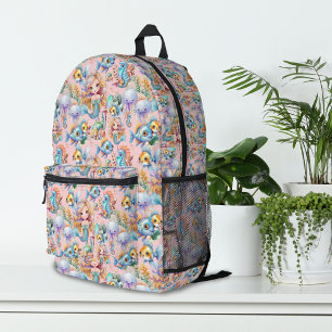 Impresa Mochila de sirena rosa