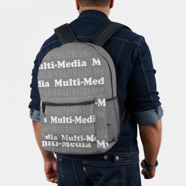 Impresa Mochila de tema industrial - Gris blanco multimedi (Insitu (Modelo))