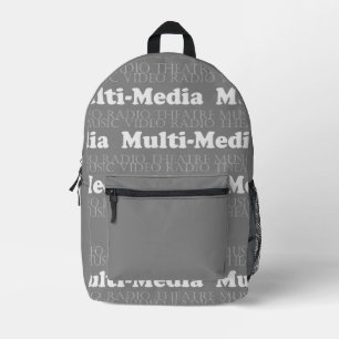 Impresa Mochila de tema industrial - Gris blanco multimedi