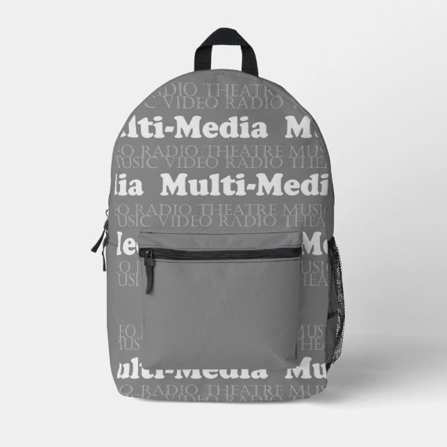 Impresa Mochila de tema industrial - Gris blanco multimedi (Anverso)