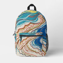 Mochila de terracota de cobalto mediterráneo abstr