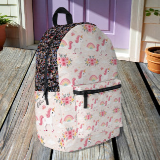 Impresa Mochila de unicornio moderna, arcoíris soñadores /
