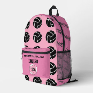 Impresa Mochila de voleibol rosa chicas monogramados