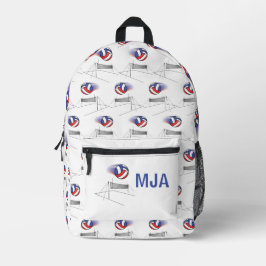 Impresa Mochila De Voleibol Vuela Sobre La Red