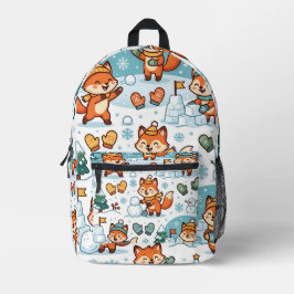 Impresa Mochila de zorro de invierno – Patrón lindo de fue