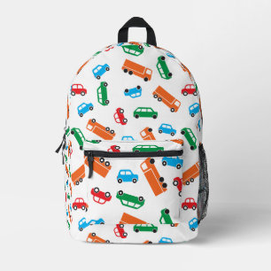 Impresa Mochila del patrón de coches y camiones coloridos