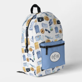 Impresa Mochila del patrón del tema de viajes
