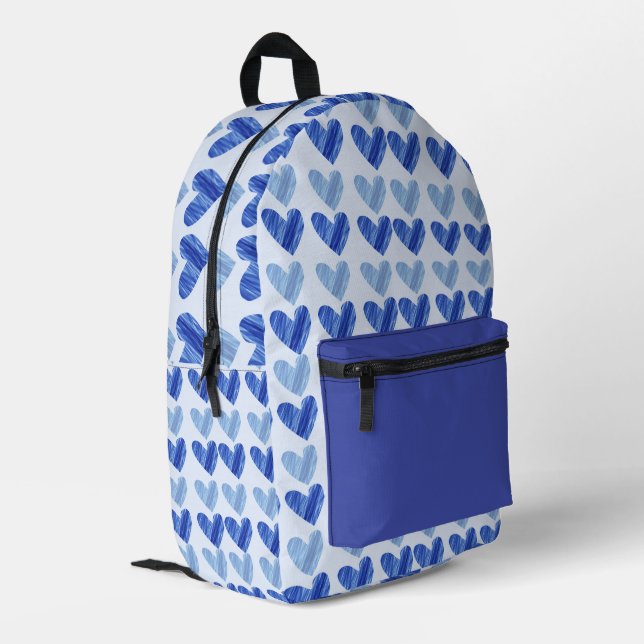Impresa Mochila Delight de Corazones Azules (Esquina izquierda trasera)