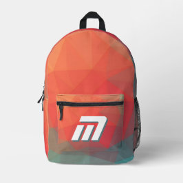 Impresa Mochila Deportiva con Monograma Geométrico Abstrac