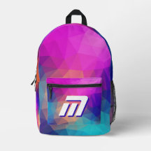 Mochila deportiva con monograma geométrico abstrac