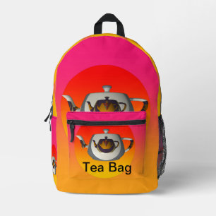 Impresa Mochila divertida amarilla rosada triple tetera bo