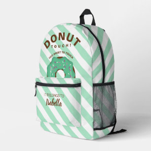 Impresa Mochila divertida de donut verde