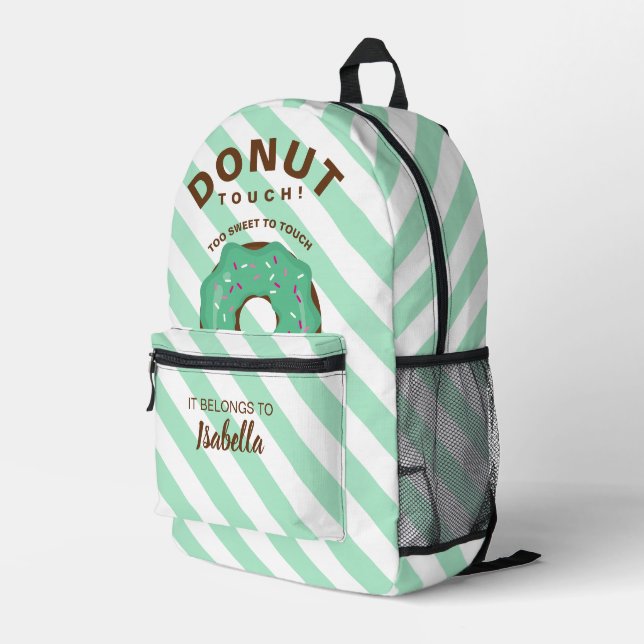 Impresa Mochila divertida de donut verde (Esquina derecha trasera )