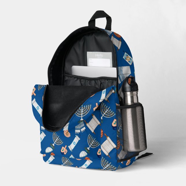 Impresa Mochila divertida de Janucá (Esquina trasera derecha (abierta))