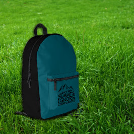 Impresa Mochila divertida para senderismo en la cumbre azu
