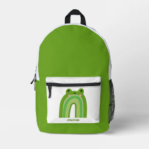 Impresa Mochila divertida y linda de rana arcoíris
