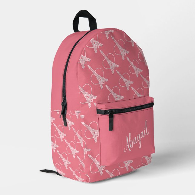 Impresa Mochila Eiffel Elegance — Estilo Personalizable (Esquina izquierda trasera)