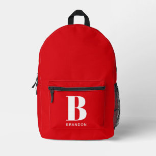Impresa Mochila escolar con la primera letra del nombre