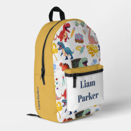 Impresa Mochila Escolar de Dinosaurio de Nombre Personaliz