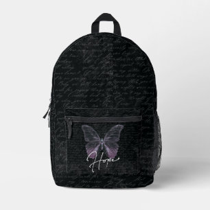 Impresa Mochila Escolar de Escritura Vintage Negra