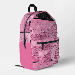 Impresa Mochila escolar de estampado de leopardo rosa de m