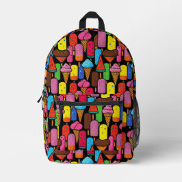 Impresa Mochila escolar de helado divertida y colorida