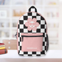 Mochila Escolar de Niña a Cuadros