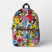 Mochila Escolar Divertida para Niños con Doodle Im