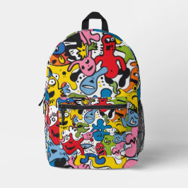 Impresa Mochila Escolar Divertida para Niños con Doodle Im