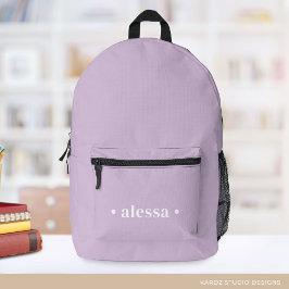 Impresa Mochila Escolar Hermosa Niña Lavanda