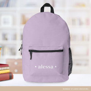 Impresa Mochila Escolar Hermosa Niña Lavanda