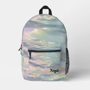 Impresa Mochila escolar holográfica iridiscente de ópalo t