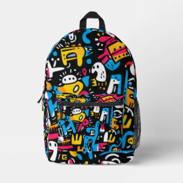 Impresa Mochila escolar infantil con patrón moderno y auda